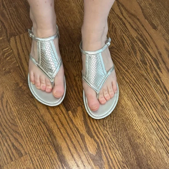 Cole Haan Silver Leather Sandals - Picture 12 of 16